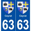 63 Ceyrat blason autocollant plaque stickers ville