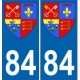 84 Vaucluse autocollant plaque blason armoiries stickers département