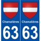 63 Chamalières blason autocollant plaque stickers ville