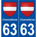 63 Chamalières blason autocollant plaque stickers ville