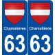 63 Chamalières blason autocollant plaque stickers ville