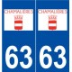 63 Chamalières logo autocollant plaque stickers ville