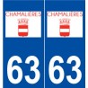 63 Chamalières logo autocollant plaque stickers ville