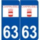 63 Chamalières logo autocollant plaque stickers ville