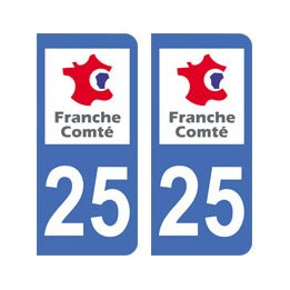 25 Doubs autocollant plaque