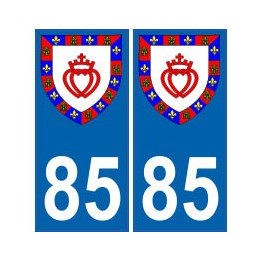 85 Vendée autocollant plaque