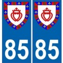 85 Vendée autocollant plaque