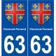 63 Clermont-Ferrand blason autocollant plaque stickers ville