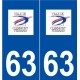 63 Clermont-Ferrand logo autocollant plaque stickers ville