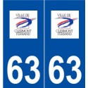 63 Clermont-Ferrand logo autocollant plaque stickers ville