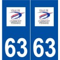 63 Clermont-Ferrand logo autocollant plaque stickers ville
