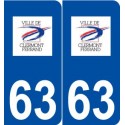 63 Clermont-Ferrand logo autocollant plaque stickers ville