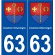 63 Cournon-d'Auvergne blason autocollant plaque stickers ville
