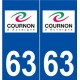 63 Cournon-d'Auvergne logo autocollant plaque stickers ville