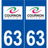 63 Cournon-d'Auvergne logo autocollant plaque stickers ville