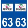 63 Cournon-d'Auvergne logo autocollant plaque stickers ville