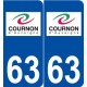 63 Cournon-d'Auvergne logo autocollant plaque stickers ville