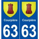 63 Courpière blason autocollant plaque stickers ville