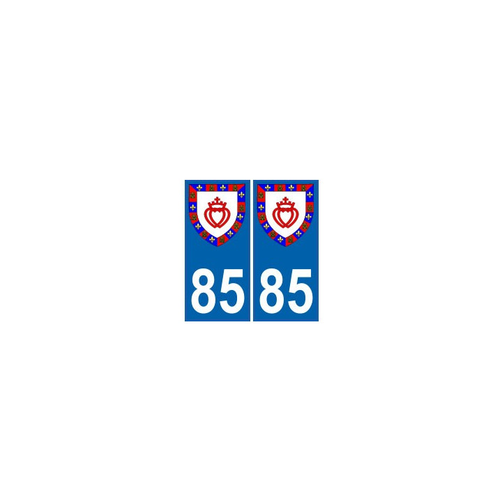 85 Vendée autocollant plaque