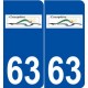 63 Courpière logo autocollant plaque stickers ville