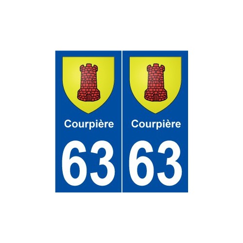 63 Courpière blason autocollant plaque stickers ville