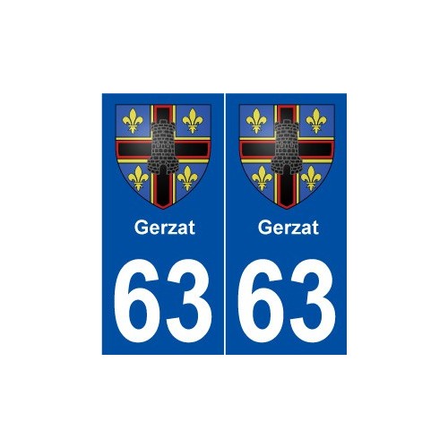 63 Gerzat blason autocollant plaque stickers ville