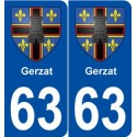 63 Gerzat blason autocollant plaque stickers ville