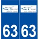 63 Gerzat logo autocollant plaque stickers ville