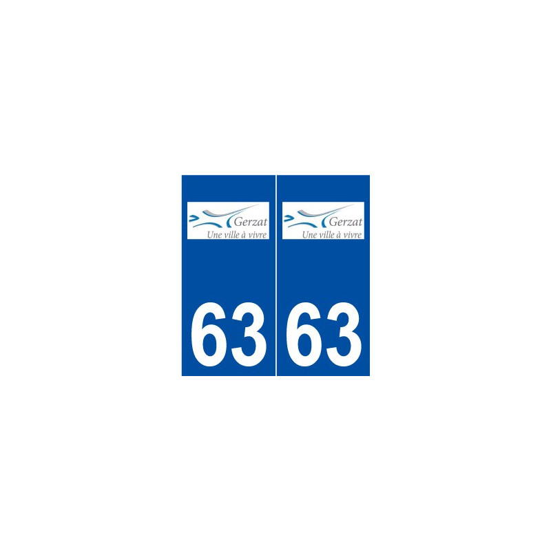 63 Gerzat logo autocollant plaque stickers ville