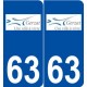 63 Gerzat logo autocollant plaque stickers ville
