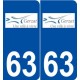 63 Gerzat logo autocollant plaque stickers ville