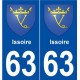 63 Issoire blason autocollant plaque stickers ville