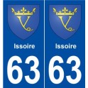 63 Issoire logo adesivo piastra adesivi città