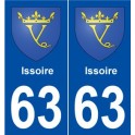 63 Issoire logo autocollant plaque stickers ville