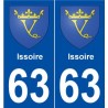63 Issoire blason autocollant plaque stickers ville