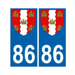 86 Vienne autocollant plaque blason armoiries stickers département