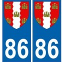 86 Vienne autocollant plaque blason armoiries stickers département