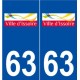 63 Issoire logo autocollant plaque stickers ville