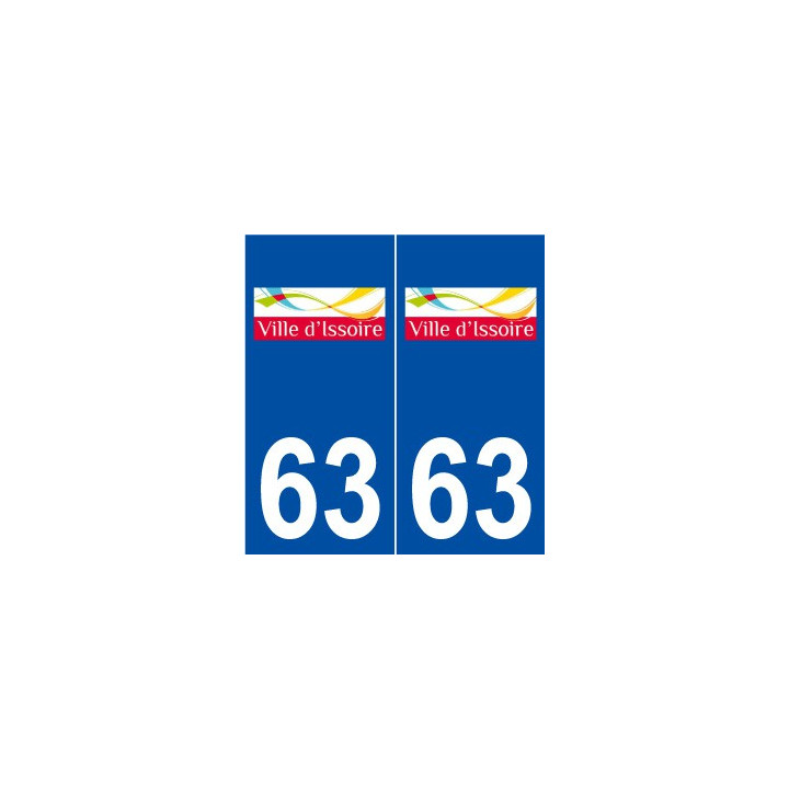 63 Issoire logo autocollant plaque stickers ville