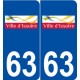 63 Issoire logo autocollant plaque stickers ville