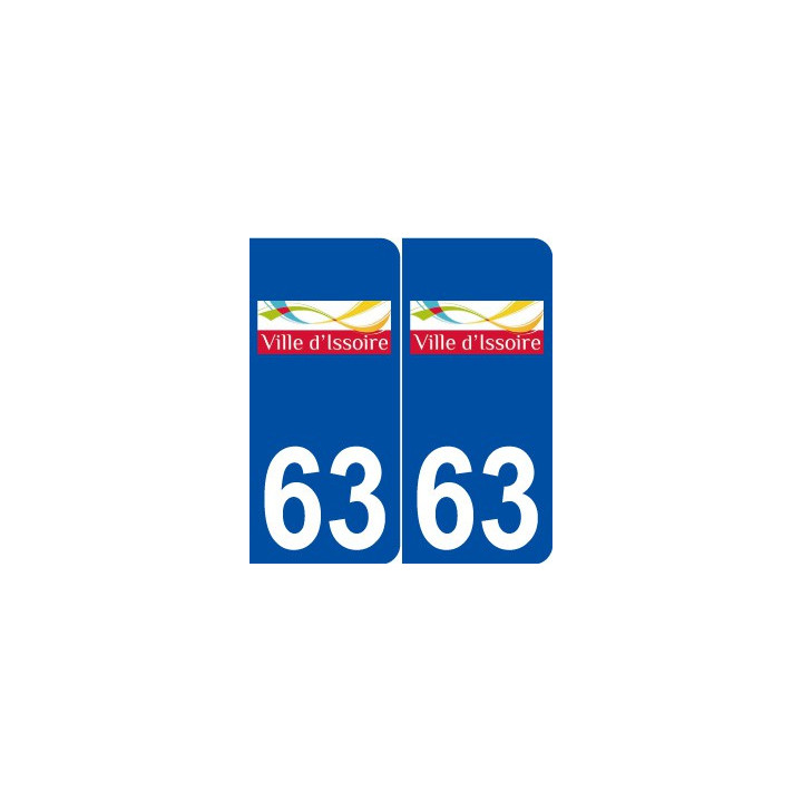 63 Issoire logo autocollant plaque stickers ville