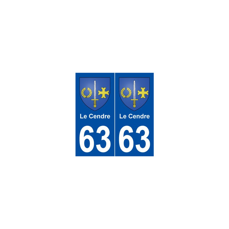 63 Le Cendre blason autocollant plaque stickers ville