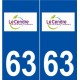 63 Le Cendre logo autocollant plaque stickers ville