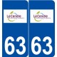 63 Le Cendre logo autocollant plaque stickers ville
