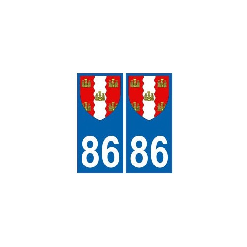 86 Vienne autocollant plaque blason armoiries stickers département