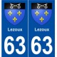 63 Lezoux blason autocollant plaque stickers ville