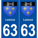 63 Lezoux blason autocollant plaque stickers ville