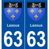 63 Lezoux blason autocollant plaque stickers ville