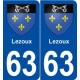 63 Lezoux blason autocollant plaque stickers ville