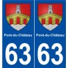 63 Pont-du-Château blason autocollant plaque stickers ville